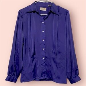 Liz Claiborne Purple Button-Up Blouse